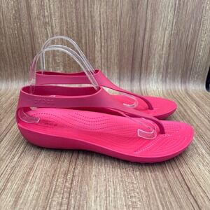 Crocs Serena Flip Flops Womens size 10 Pink Thong Sandals Lightweight Comfort